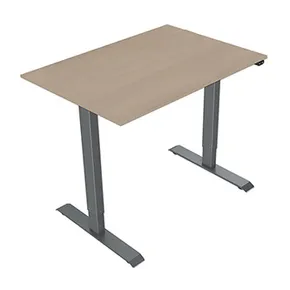 Pracovný stôl, elektricky nastaviteľná výška, javor, 75x120cm, rozsah 500 mm, šedý, 70 kg nosnosť, ergo